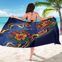 Custom Women’s Cricket Barbados Floral Series Sarong Royal Blue Pride of Barbados