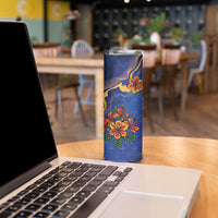 Custom Women’s Cricket Barbados Floral Series Skinny Tumbler Royal Blue Pride of Barbados