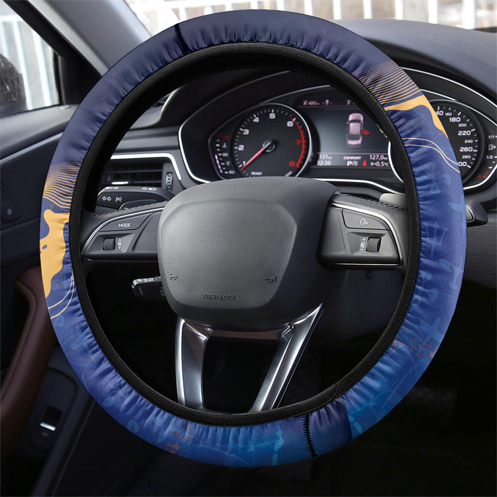 Women’s Cricket Barbados Floral Series Steering Wheel Cover Royal Blue Pride of Barbados