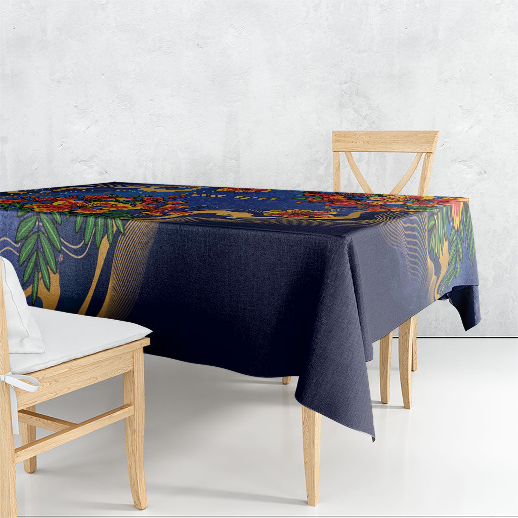Custom Women’s Cricket Barbados Floral Series Tablecloth Royal Blue Pride of Barbados