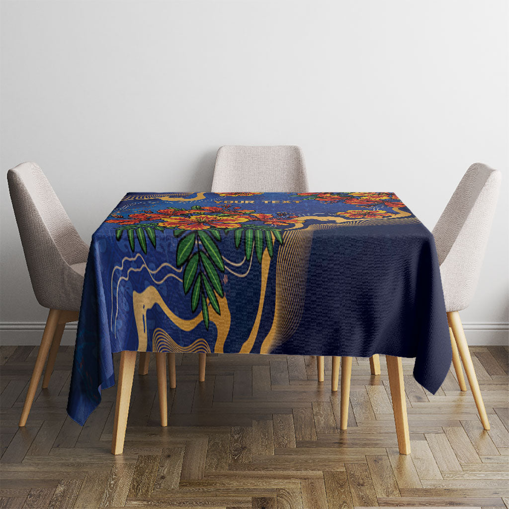 Custom Women’s Cricket Barbados Floral Series Tablecloth Royal Blue Pride of Barbados