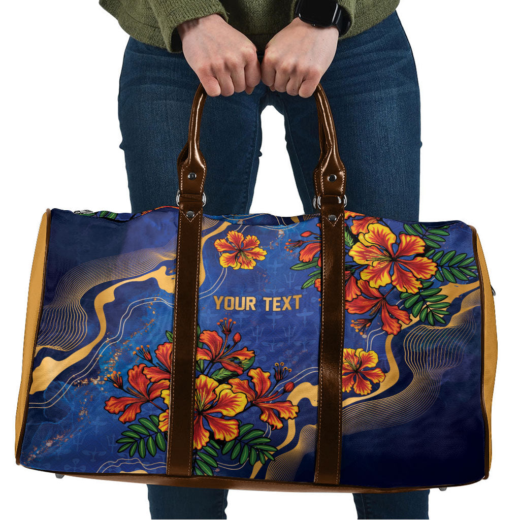 Custom Women’s Cricket Barbados Floral Series Travel Bag Royal Blue Pride of Barbados