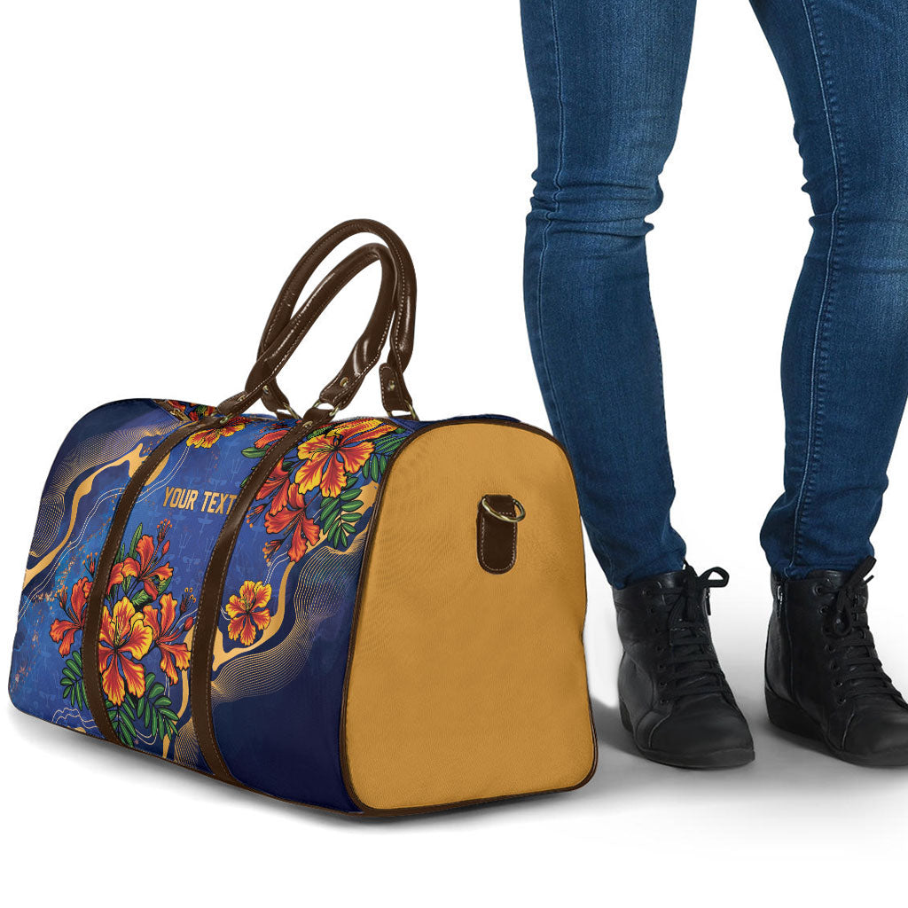 Custom Women’s Cricket Barbados Floral Series Travel Bag Royal Blue Pride of Barbados