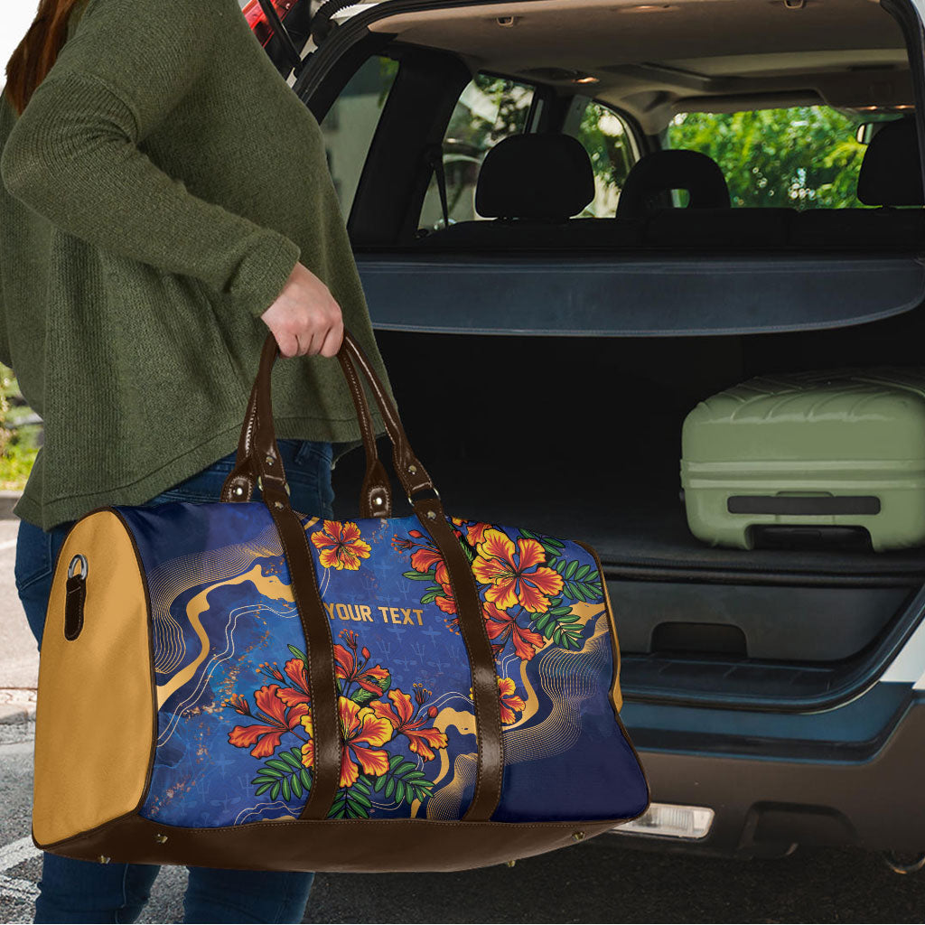 Custom Women’s Cricket Barbados Floral Series Travel Bag Royal Blue Pride of Barbados