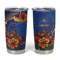 Custom Women’s Cricket Barbados Floral Series Tumbler Cup Royal Blue Pride of Barbados
