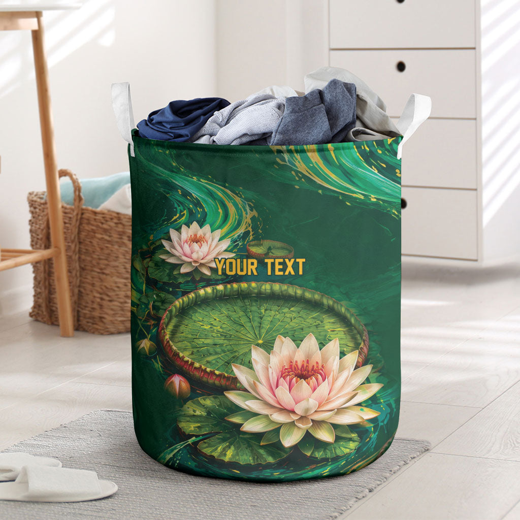 Custom Women’s Cricket Guyana Floral Series Laundry Basket Victoria Amazonica Giant Water Lily