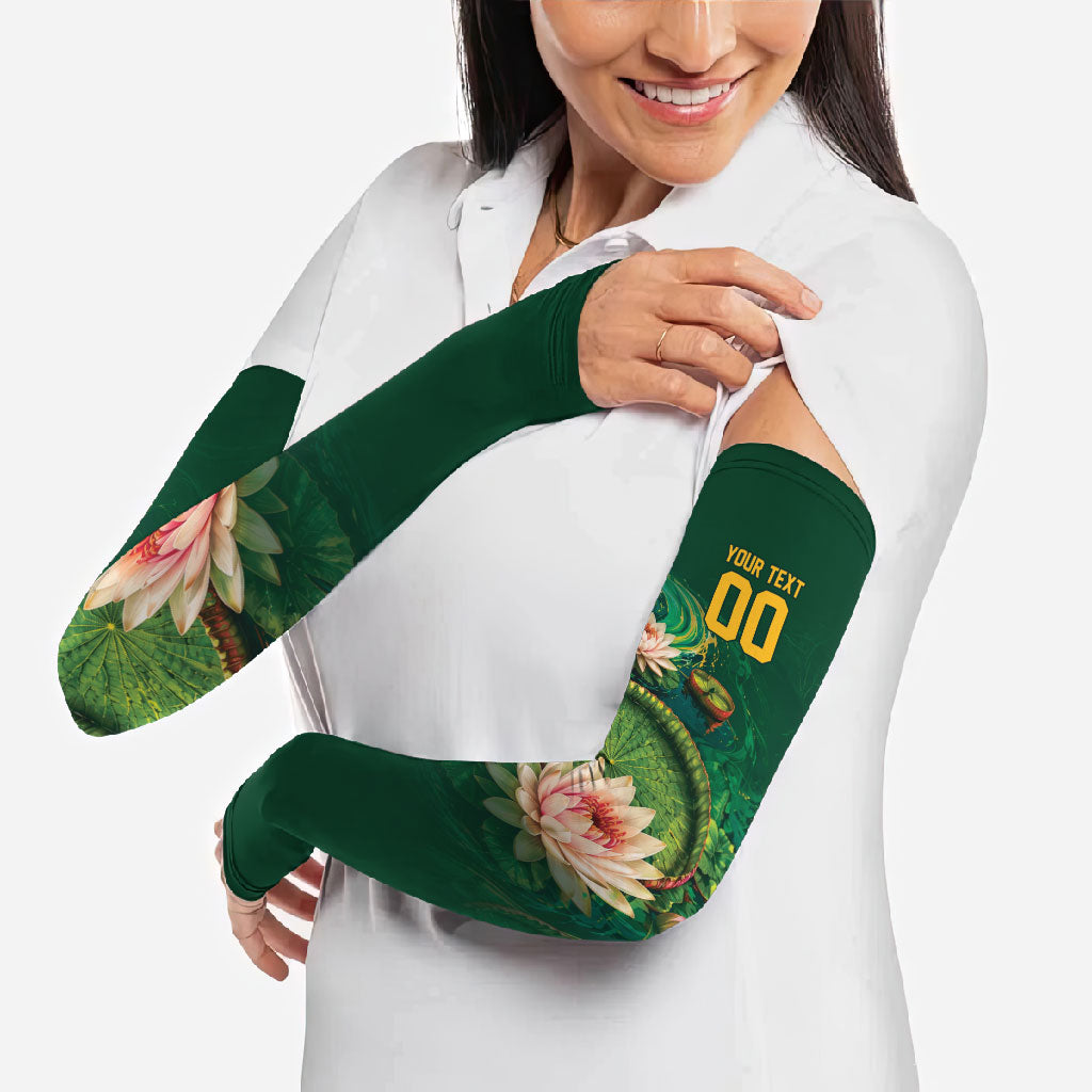 Custom Women’s Cricket Guyana Floral Series Arm Sleeves Victoria Amazonica Giant Water Lily