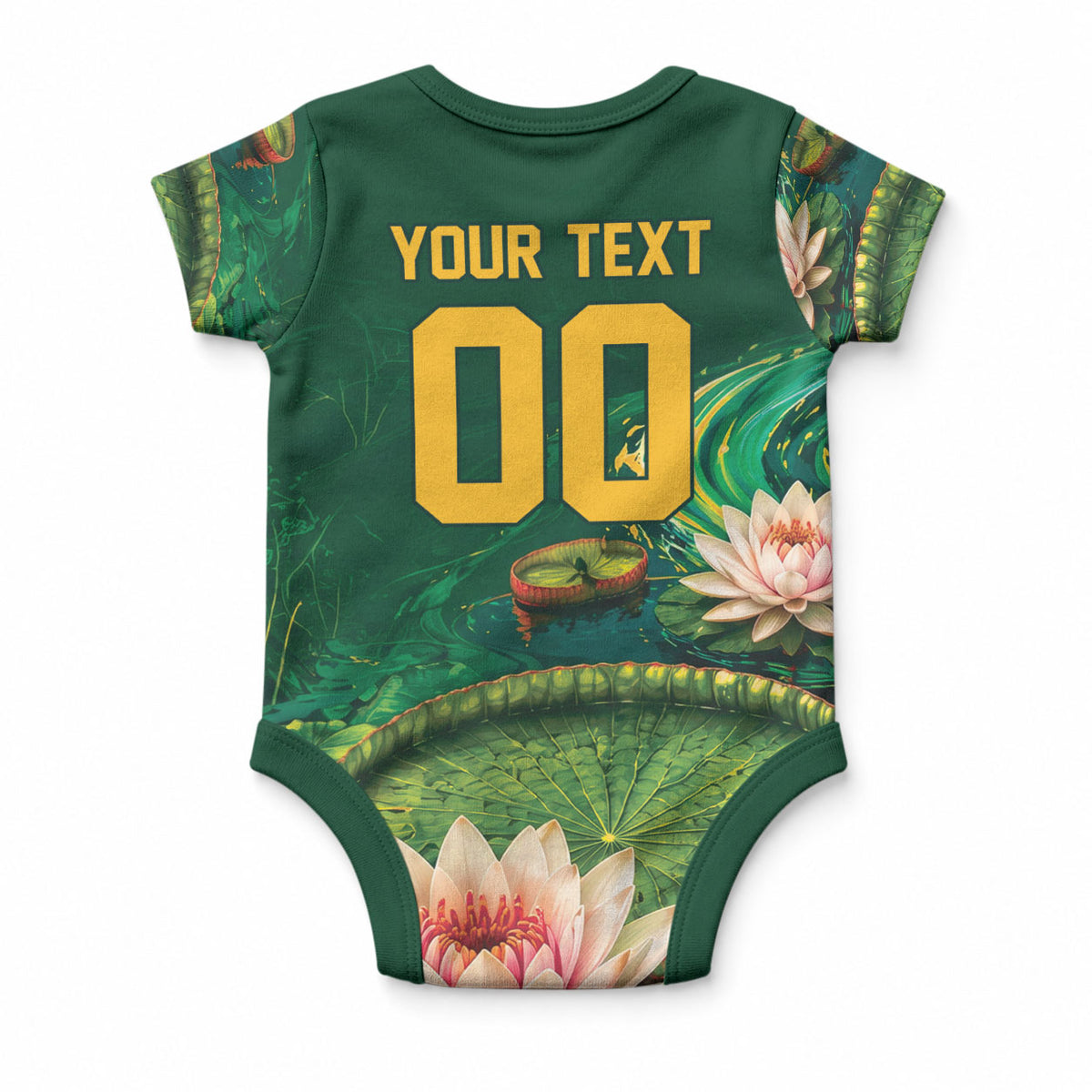 Custom Women’s Cricket Guyana Floral Series Baby Onesie Victoria Amazonica Giant Water Lily