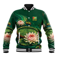 Custom Women’s Cricket Guyana Floral Series Baseball Jacket Victoria Amazonica Giant Water Lily