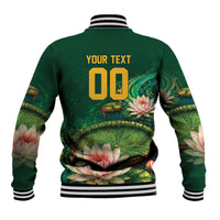 Custom Women’s Cricket Guyana Floral Series Baseball Jacket Victoria Amazonica Giant Water Lily