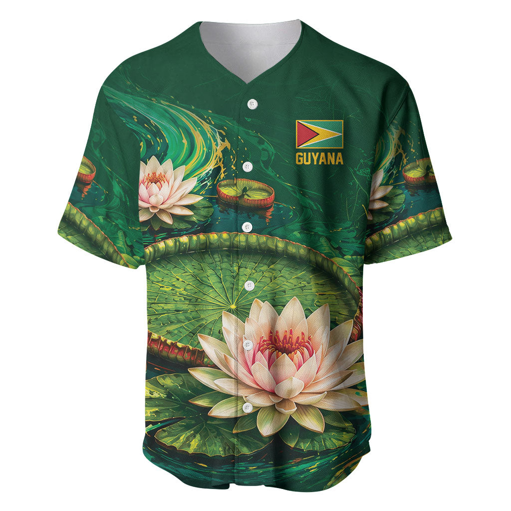 Custom Women’s Cricket Guyana Floral Series Baseball Jersey Victoria Amazonica Giant Water Lily