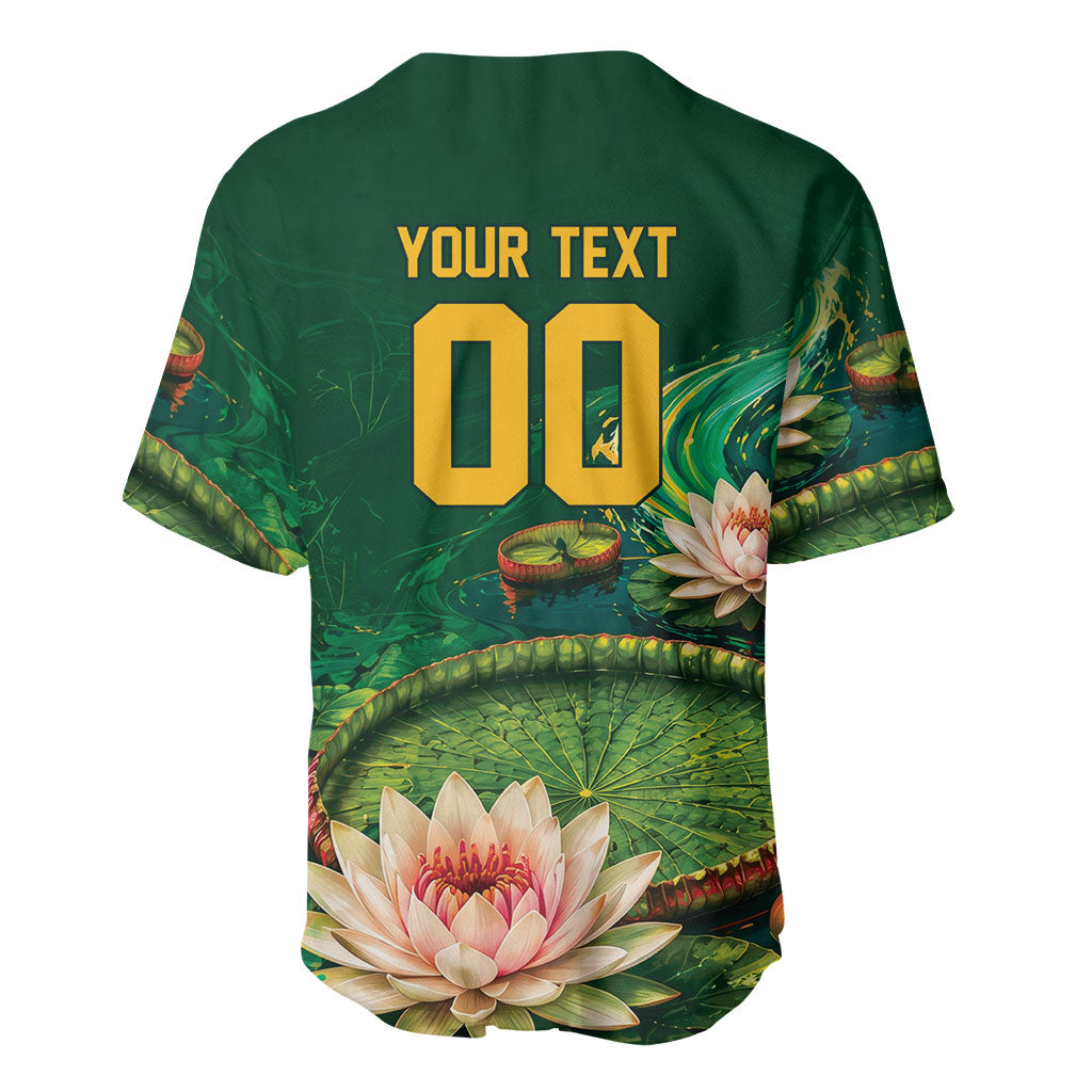 Custom Women’s Cricket Guyana Floral Series Baseball Jersey Victoria Amazonica Giant Water Lily