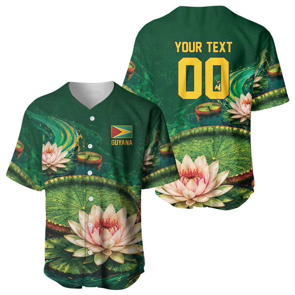 Custom Women’s Cricket Guyana Floral Series Baseball Jersey Victoria Amazonica Giant Water Lily