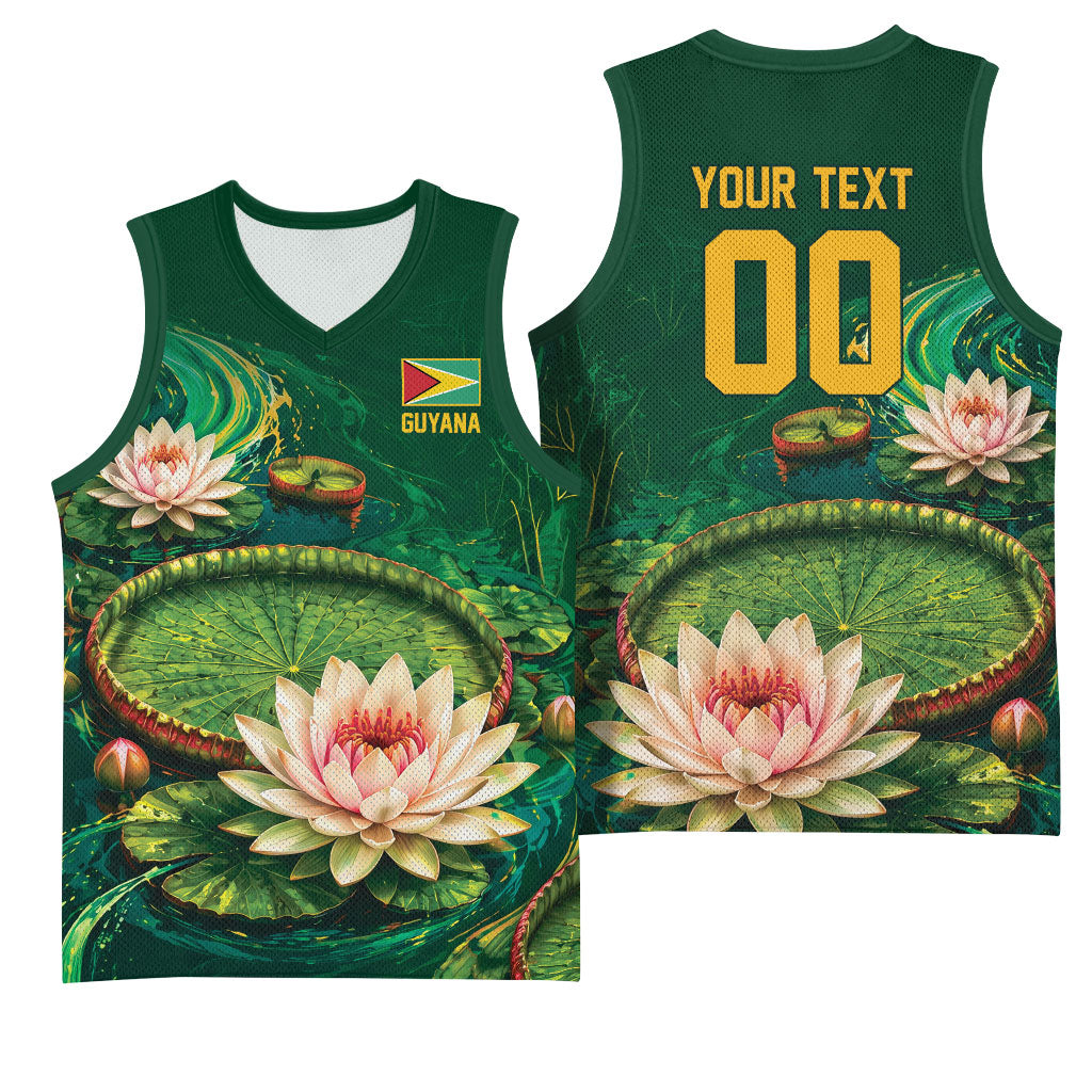 Custom Women’s Cricket Guyana Floral Series Basketball Jersey Victoria Amazonica Giant Water Lily