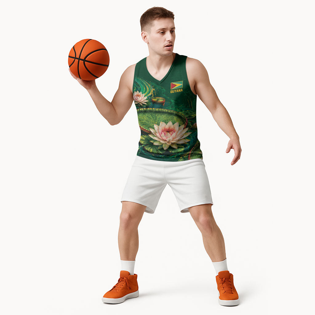 Custom Women’s Cricket Guyana Floral Series Basketball Jersey Victoria Amazonica Giant Water Lily