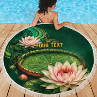 Custom Women’s Cricket Guyana Floral Series Beach Blanket Victoria Amazonica Giant Water Lily