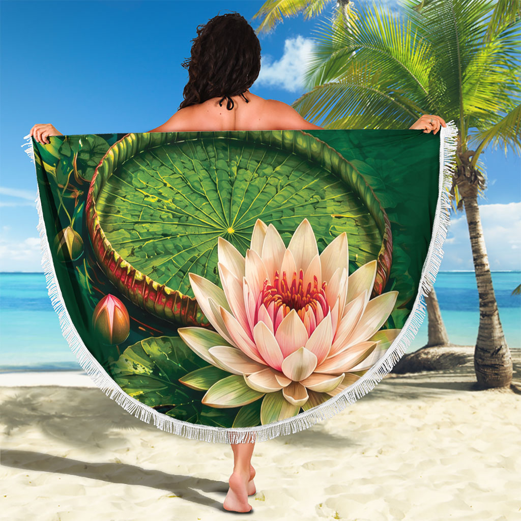 Custom Women’s Cricket Guyana Floral Series Beach Blanket Victoria Amazonica Giant Water Lily