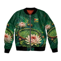 Custom Women’s Cricket Guyana Floral Series Bomber Jacket Victoria Amazonica Giant Water Lily
