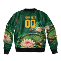 Custom Women’s Cricket Guyana Floral Series Bomber Jacket Victoria Amazonica Giant Water Lily