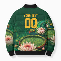 Custom Women’s Cricket Guyana Floral Series Bomber Puffer Jacket Victoria Amazonica Giant Water Lily