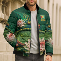 Custom Women’s Cricket Guyana Floral Series Bomber Puffer Jacket Victoria Amazonica Giant Water Lily