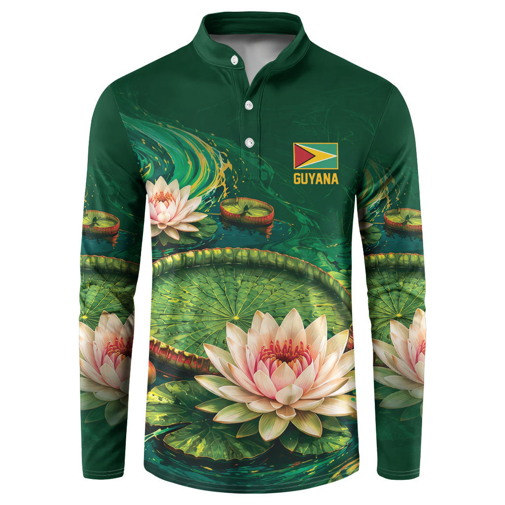 Custom Women’s Cricket Guyana Floral Series Button Sweatshirt Victoria Amazonica Giant Water Lily