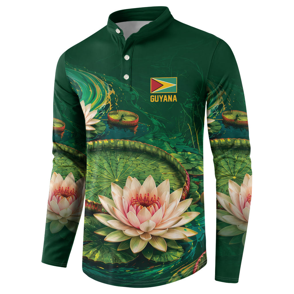 Custom Women’s Cricket Guyana Floral Series Button Sweatshirt Victoria Amazonica Giant Water Lily
