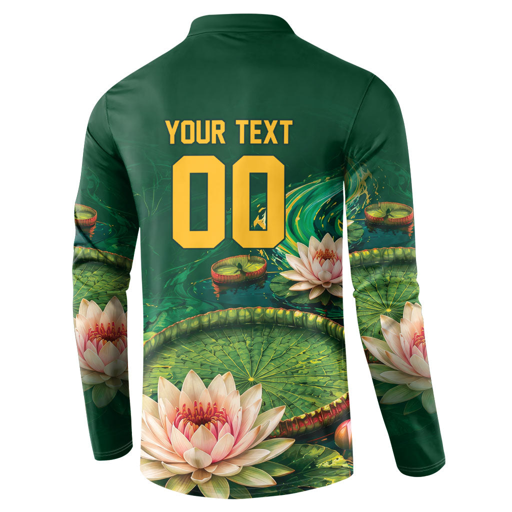 Custom Women’s Cricket Guyana Floral Series Button Sweatshirt Victoria Amazonica Giant Water Lily