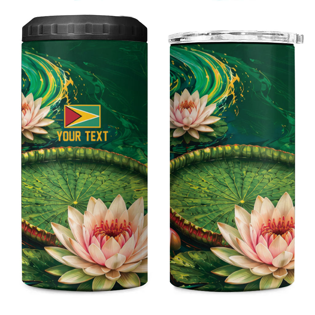 Custom Women’s Cricket Guyana Floral Series 4 in 1 Can Cooler Tumbler Victoria Amazonica Giant Water Lily