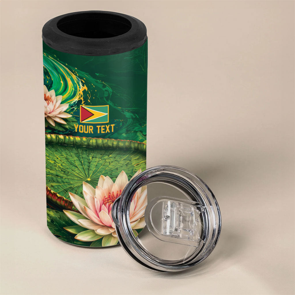 Custom Women’s Cricket Guyana Floral Series 4 in 1 Can Cooler Tumbler Victoria Amazonica Giant Water Lily