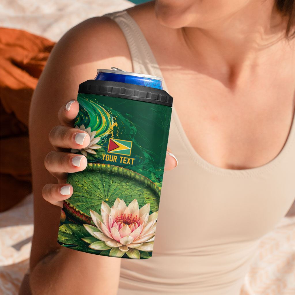 Custom Women’s Cricket Guyana Floral Series 4 in 1 Can Cooler Tumbler Victoria Amazonica Giant Water Lily