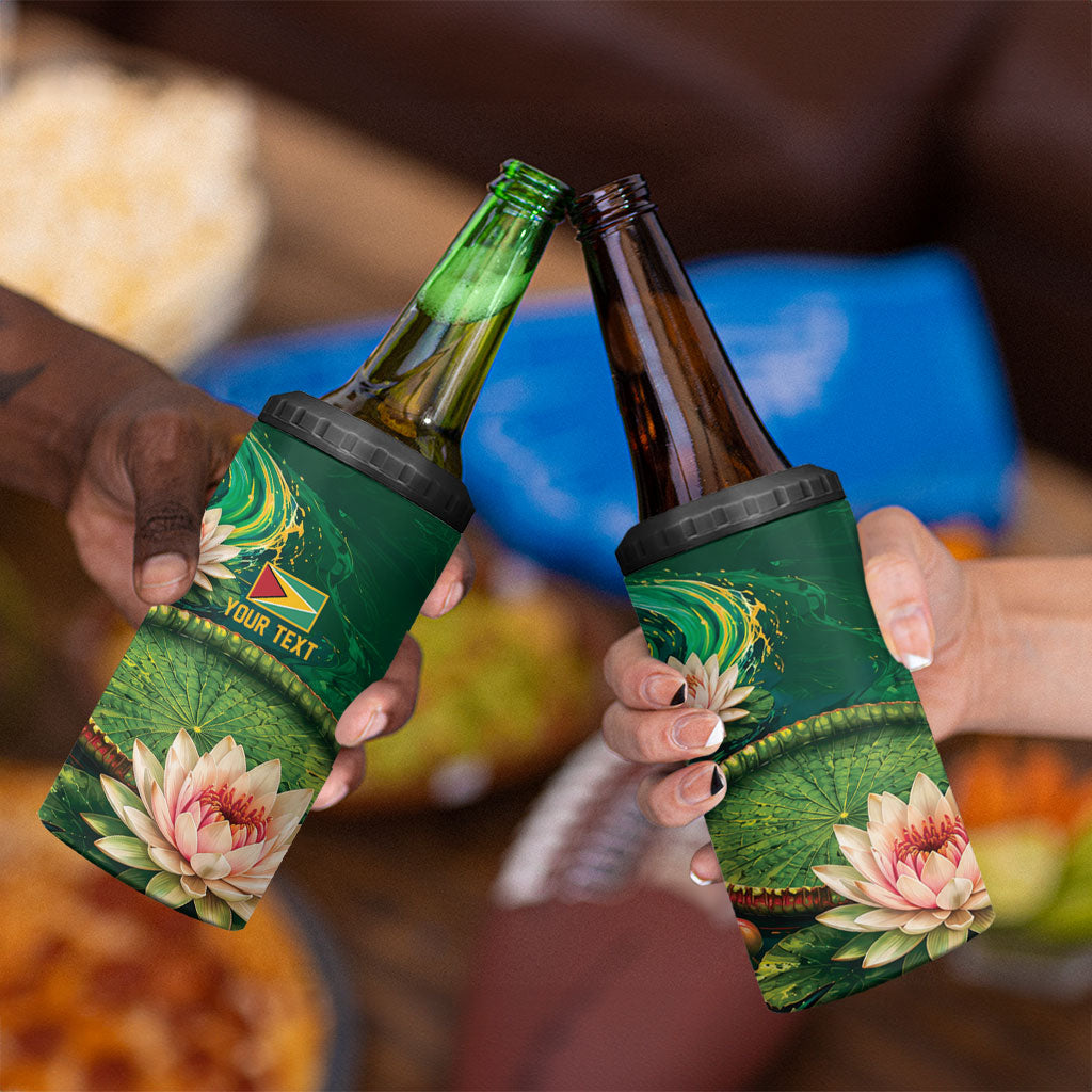 Custom Women’s Cricket Guyana Floral Series 4 in 1 Can Cooler Tumbler Victoria Amazonica Giant Water Lily