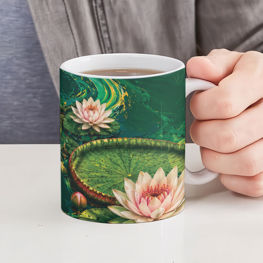 Custom Women’s Cricket Guyana Floral Series Ceramic Mug Victoria Amazonica Giant Water Lily