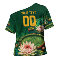Custom Women’s Cricket Guyana Floral Series Cross Shoulder Shirt Victoria Amazonica Giant Water Lily