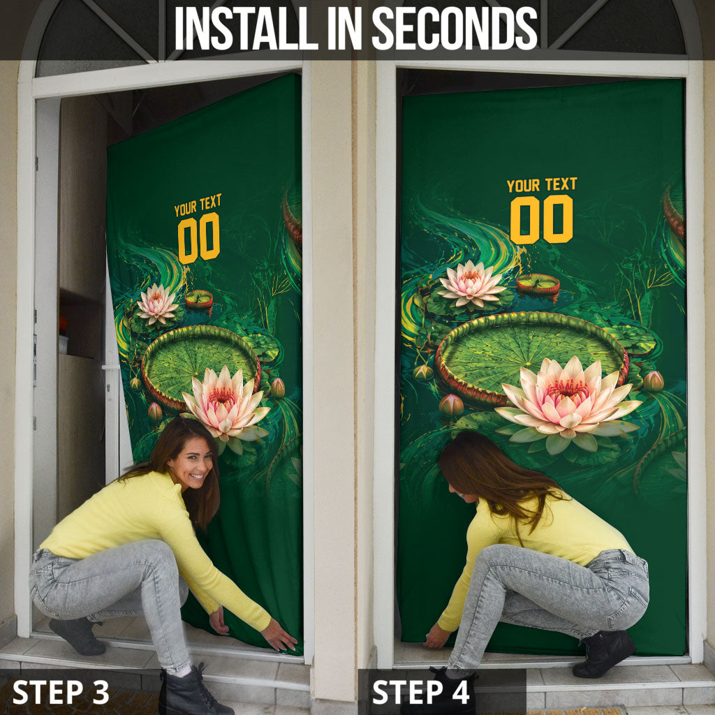 Custom Women’s Cricket Guyana Floral Series Door Cover Victoria Amazonica Giant Water Lily