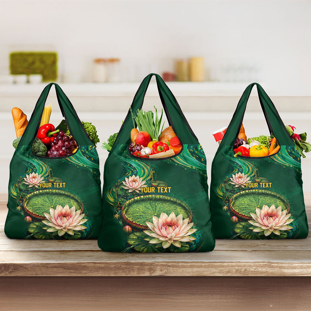 Custom Women’s Cricket Guyana Floral Series Grocery Bag Victoria Amazonica Giant Water Lily