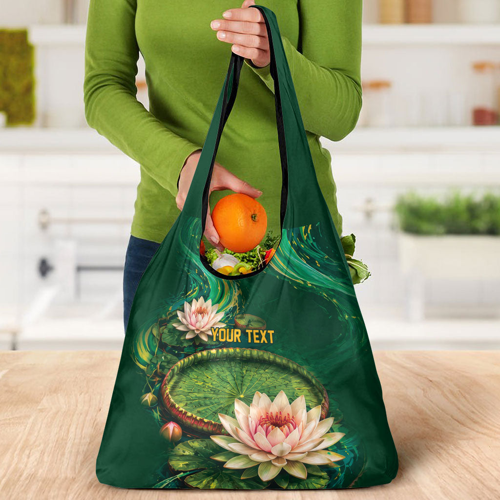 Custom Women’s Cricket Guyana Floral Series Grocery Bag Victoria Amazonica Giant Water Lily