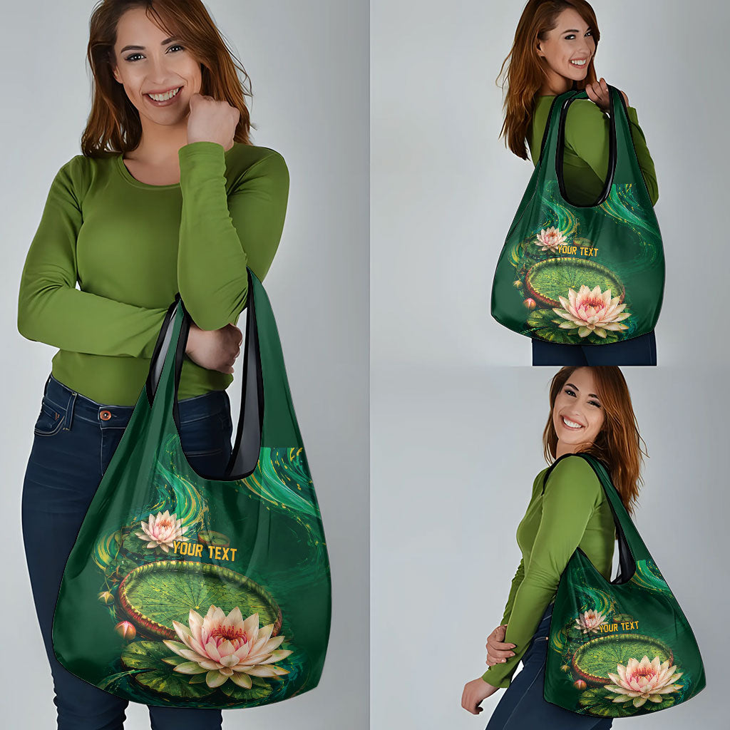 Custom Women’s Cricket Guyana Floral Series Grocery Bag Victoria Amazonica Giant Water Lily