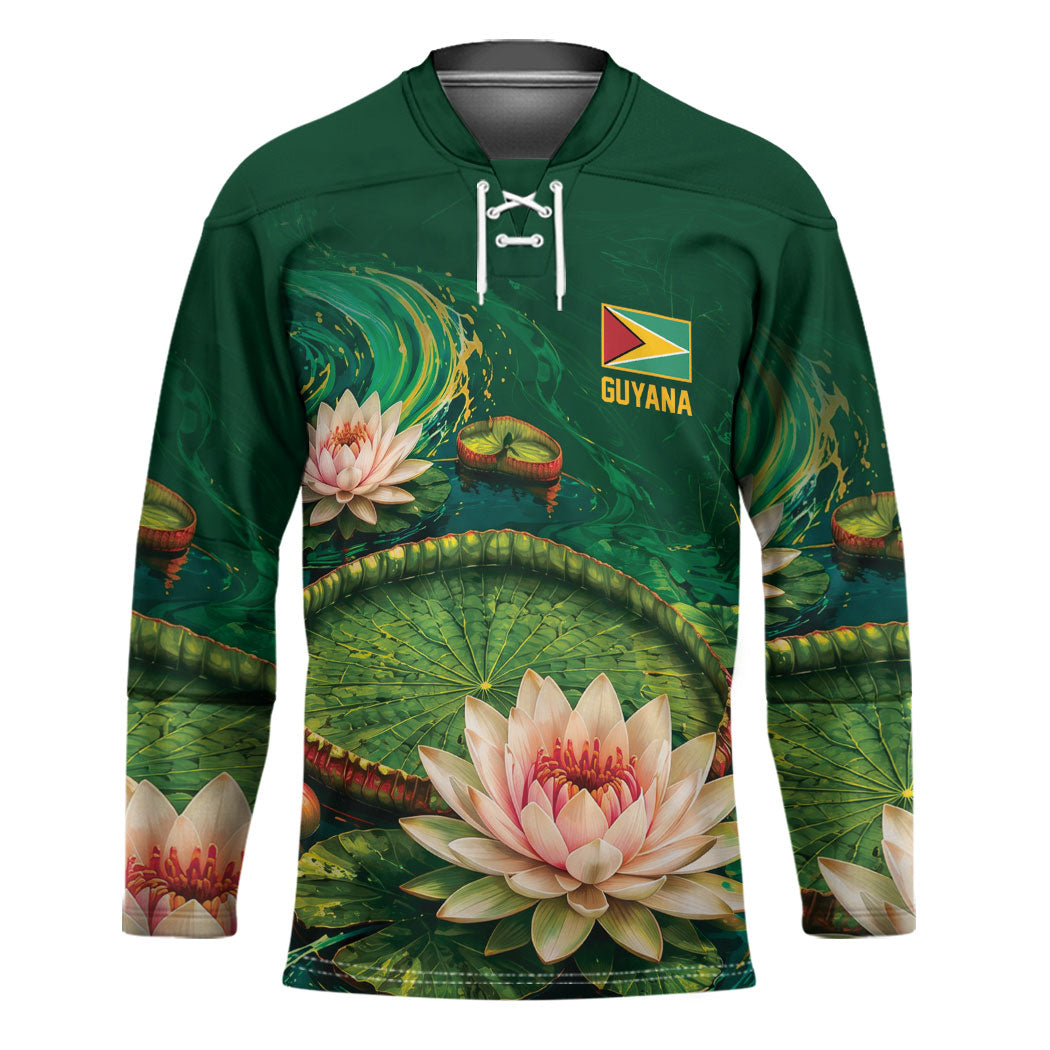 Custom Women’s Cricket Guyana Floral Series Hockey Jersey Victoria Amazonica Giant Water Lily