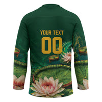Custom Women’s Cricket Guyana Floral Series Hockey Jersey Victoria Amazonica Giant Water Lily