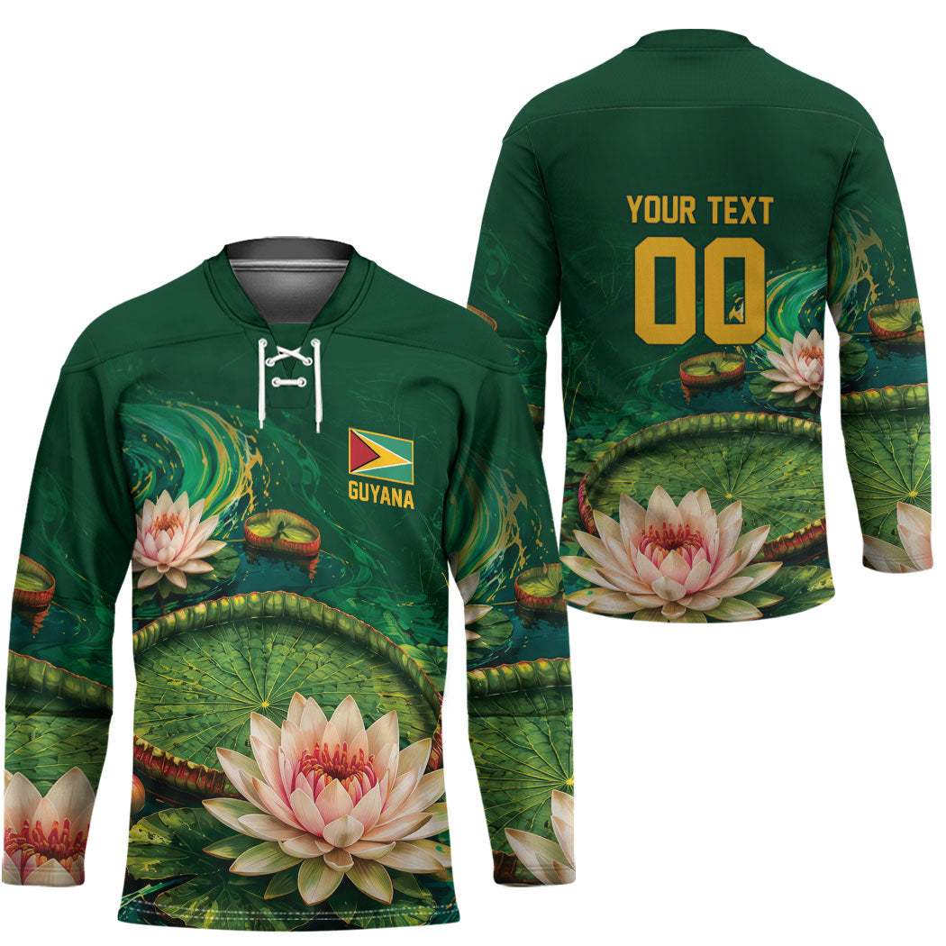 Custom Women’s Cricket Guyana Floral Series Hockey Jersey Victoria Amazonica Giant Water Lily