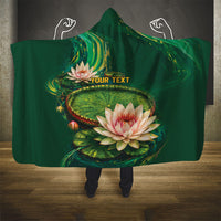 Custom Women’s Cricket Guyana Floral Series Hooded Blanket Victoria Amazonica Giant Water Lily