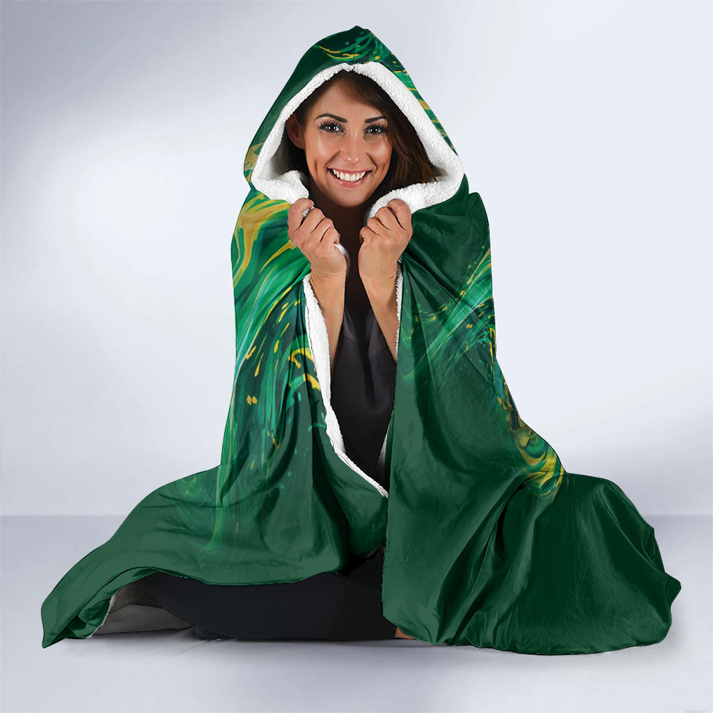 Custom Women’s Cricket Guyana Floral Series Hooded Blanket Victoria Amazonica Giant Water Lily
