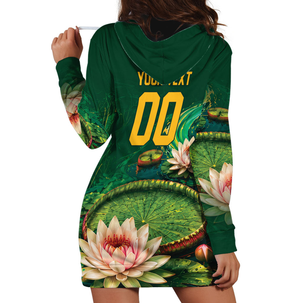Custom Women’s Cricket Guyana Floral Series Hoodie Dress Victoria Amazonica Giant Water Lily