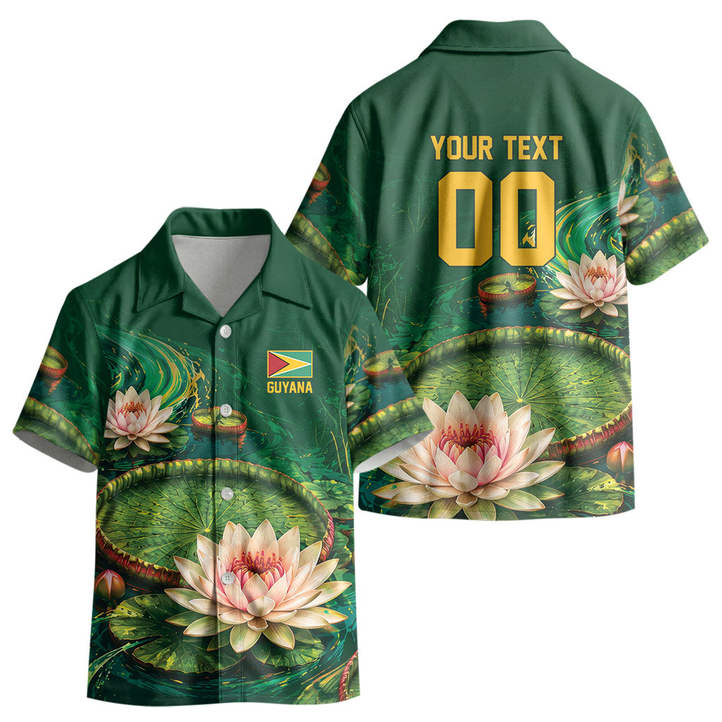 Custom Women’s Cricket Guyana Floral Series Kid Hawaiian Shirt Victoria Amazonica Giant Water Lily