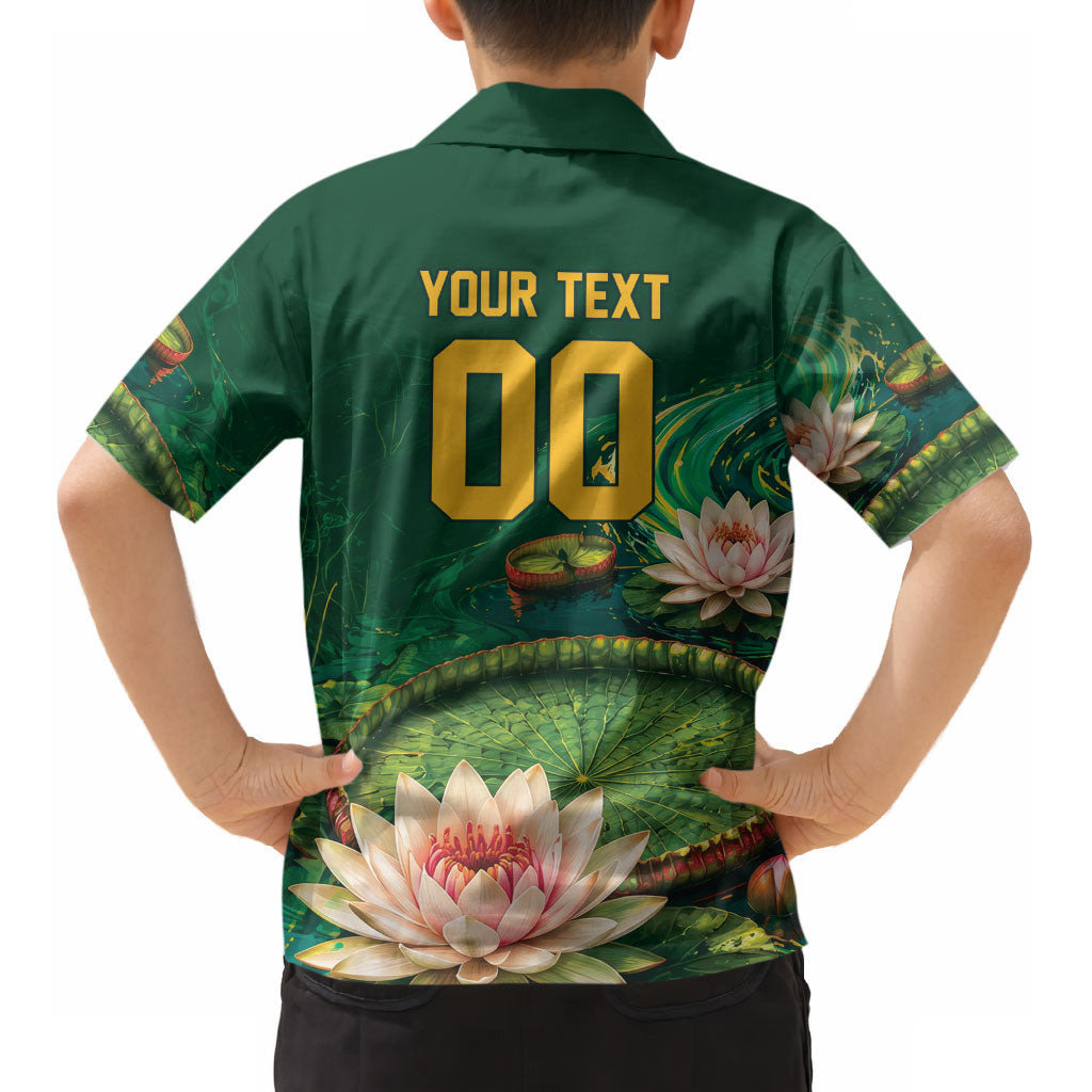 Custom Women’s Cricket Guyana Floral Series Kid Hawaiian Shirt Victoria Amazonica Giant Water Lily