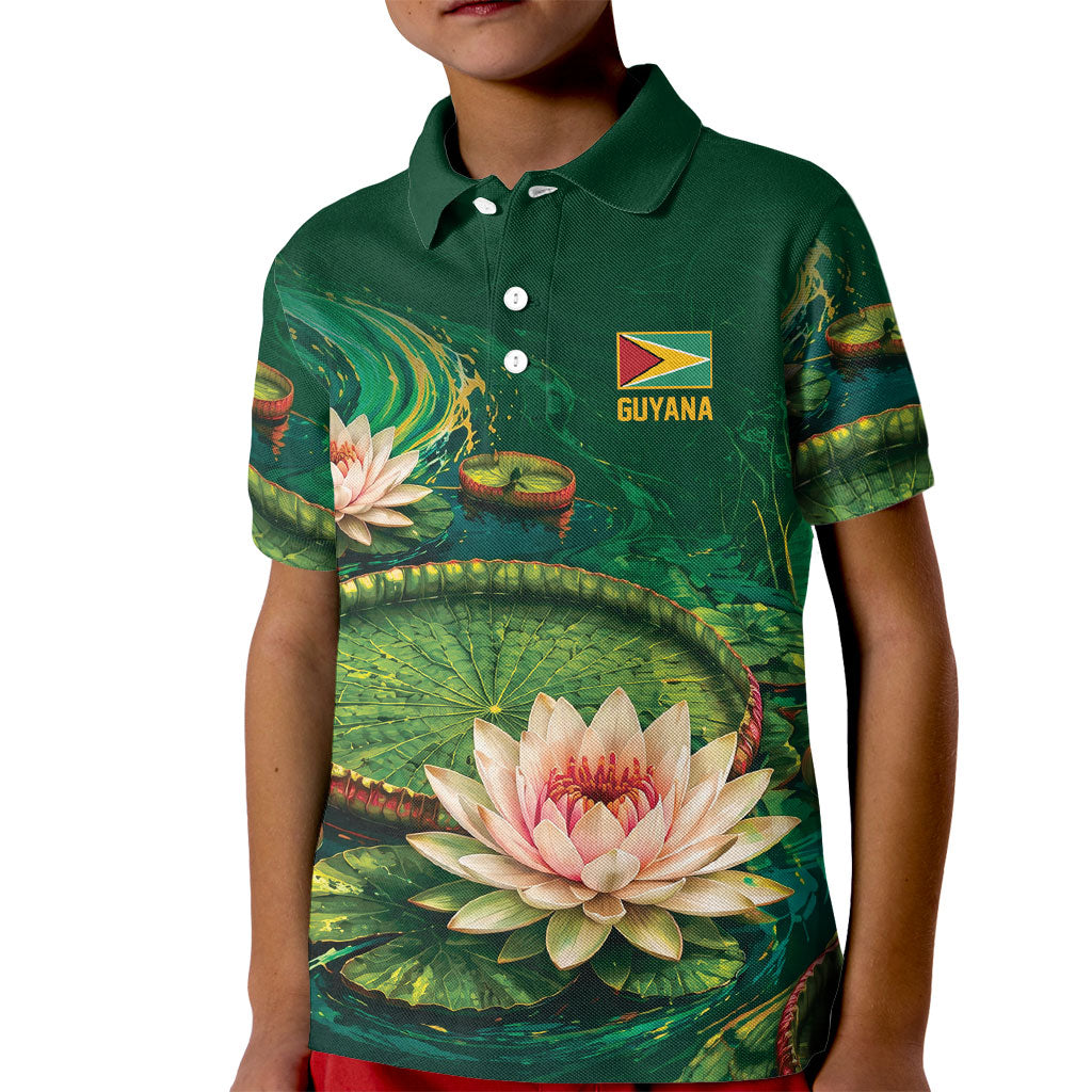 Custom Women’s Cricket Guyana Floral Series Kid Polo Shirt Victoria Amazonica Giant Water Lily