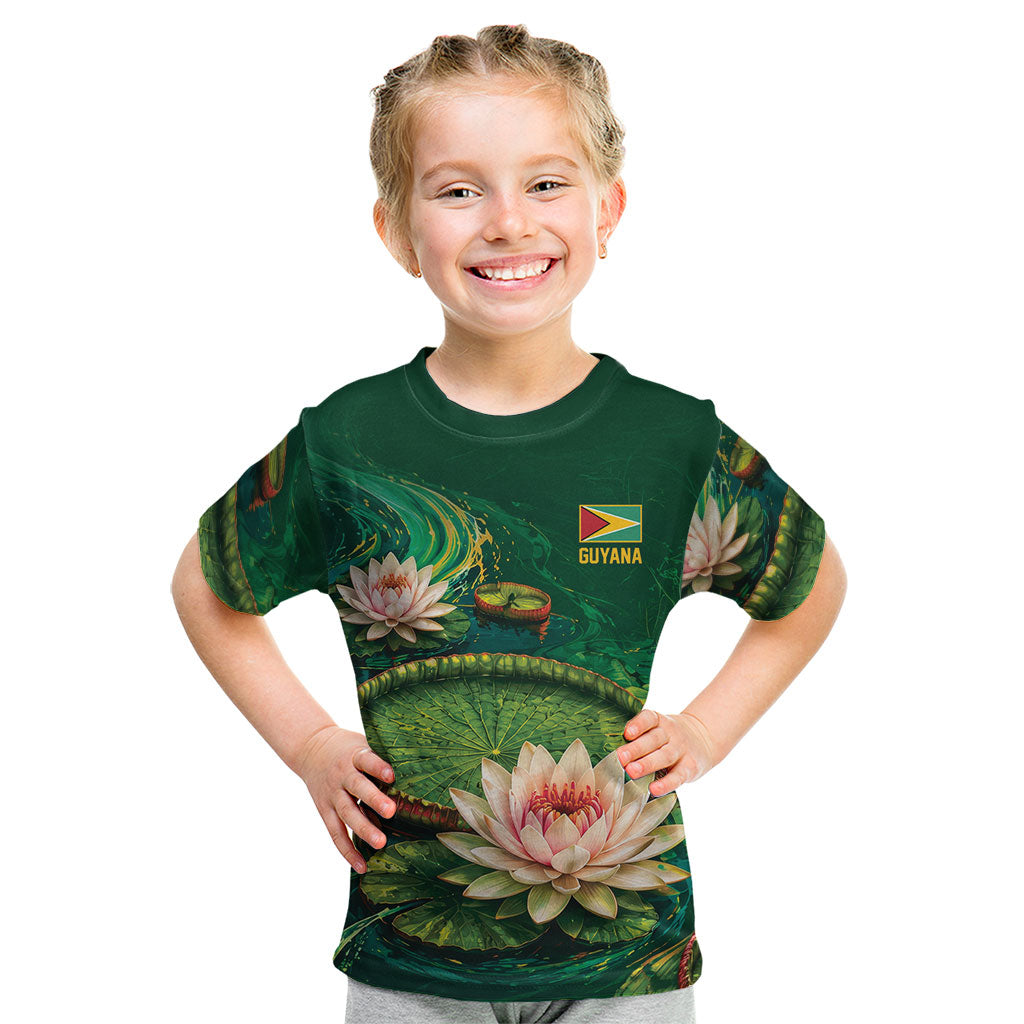 Custom Women’s Cricket Guyana Floral Series Kid T Shirt Victoria Amazonica Giant Water Lily