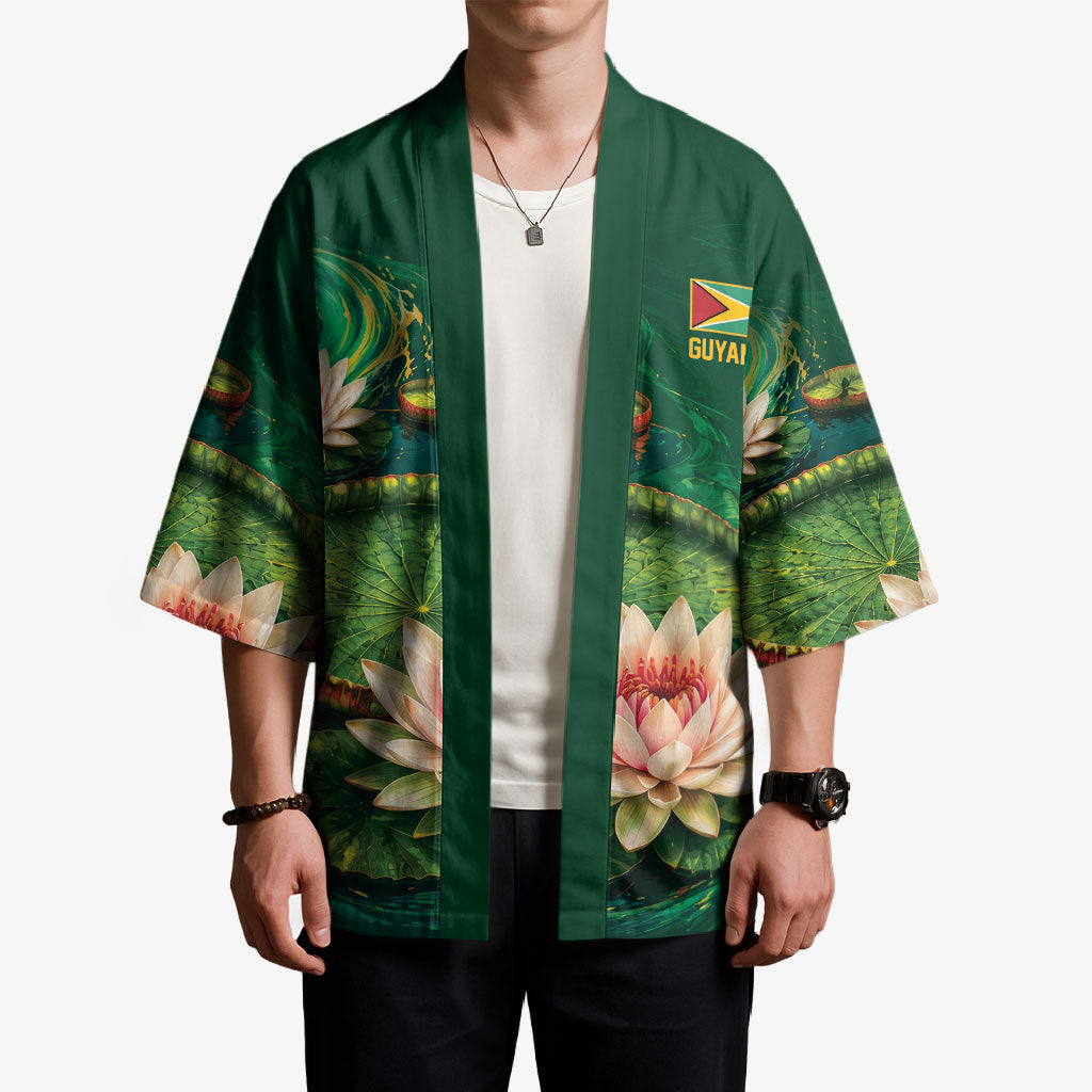 Custom Women’s Cricket Guyana Floral Series Kimono Victoria Amazonica Giant Water Lily