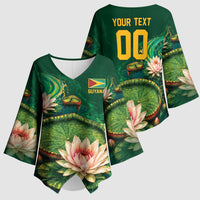 Custom Women’s Cricket Guyana Floral Series Kimono Sleeve Blouse Victoria Amazonica Giant Water Lily